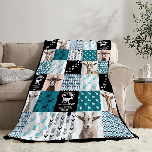Super Soft Warm Goat Animal Throw Blanket - Cozy Plush Fluffy Sheep Lightweight Fleece Flannel Gifts for Women, Girls, Kids & Adults - 60"X50" - color: Goats, size: 60"x50"