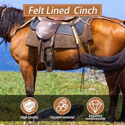 Eccliy 32 Inch Equine Horse Cinch Elastic Saddle Cinch Girth with Buckle for Western Horse Riding Supplies - color: Black