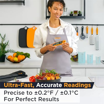 Deiss PRO Digital Meat Thermometer - Ultra Fast Cooking Thermometer with Backlight LCD Display - Waterproof Instant Read Thermometer for Beef, Poultry, BBQ, Candy