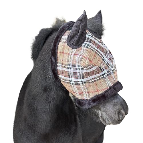 Kensington Equine Miniature Fly Mask w/Fleece Trim & Soft Mesh Ears- Size: B-Large Color: 121 - Deluxe Black