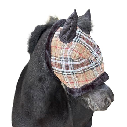Kensington Equine Miniature Fly Mask w/Fleece Trim & Soft Mesh Ears- Size: B-Large Color: 121 - Deluxe Black