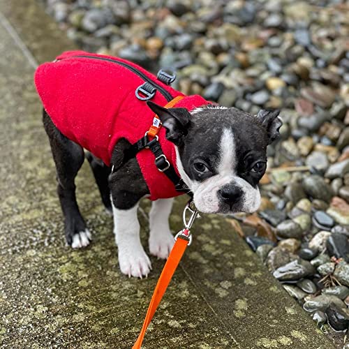 Gooby Zip-Up Fleece Dog Sweater, Red, X-Small - color: Red, size: X-Small chest (~11")