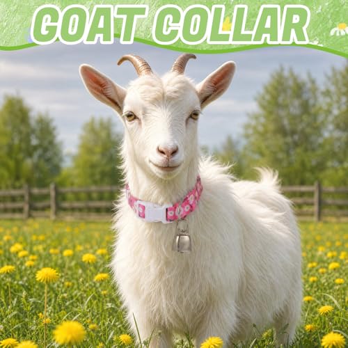 5 Pack Floral Goat Collars Adjustable Grazing Collar with Copper Bells - color: 5 Pack