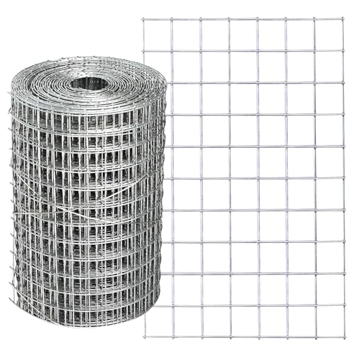 Hardware Cloth 4'' x 10' 1/2 in Galvanized Wire Mesh Roll (19 GA) Chicken Wire Fence Roll for Chicken Pen/coop Fences, Screen mesh, Rabbit/Snake Fences, Poultry enclosures, Handicraft Making, etc. - size: 4In x 10Ft
