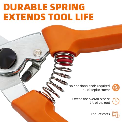 LeafLux 7-Inch Goat Hoof Trimmers Multi-Purpose – SK5 Carbon Steel Hoof Shears with Wrist Lanyard for Goat, Sheep, Alpacas Trimming & Tree Pruning, One-Hand Operation with Spare Spring Included|LFX140