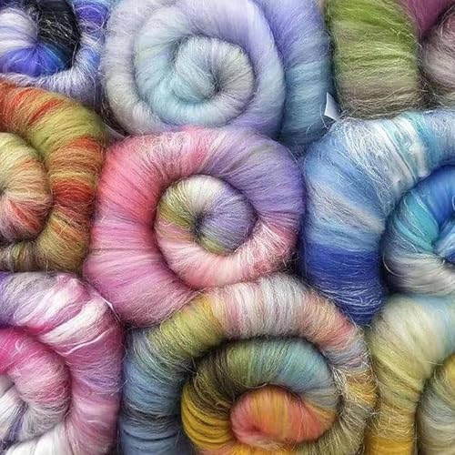 Hand Crank Wool Blending Machine, Sheep Fleece Combing Machine, Wool Felt Color Mixer, Fast Color Mixing, Wools Fiber Drum Carding Machine, Handmade, for DIY Craft Making
