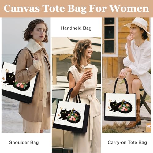 GevGuxLuo Tote Bag for Women Animal Lover Bag Gift for Women - color: Cats