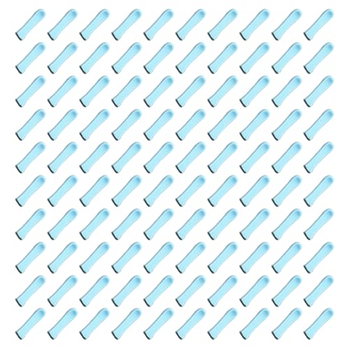 100 Pieces Ear Cleaner Tips, Ear Cleaner Replacement Tips, Ear Spoon Tips, Silicone Soft Cleaning Reuse Cap for Ear Wax Removal Tool Accessories (Blue)
