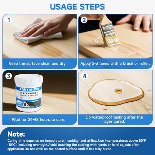 Transparent Waterproof Sealant 10.5oz, Clear Invisible Coating | 300g Water-based acrylic sealer, Bonds to roofs, walls, bathrooms, concrete & wood, UV-resistant & flexible, Easy to apply - size: 10.5 oz