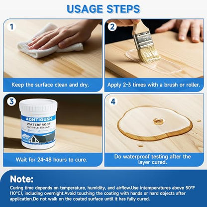 Transparent Waterproof Sealant 10.5oz, Clear Invisible Coating | 300g Water-based acrylic sealer, Bonds to roofs, walls, bathrooms, concrete & wood, UV-resistant & flexible, Easy to apply - size: 10.5 oz