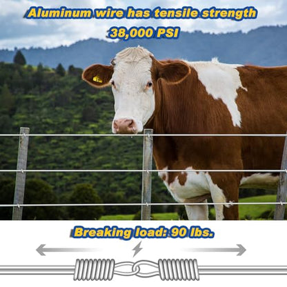 Gisafai 2000 ft 16 Gauge Aluminum Wire for Electric Fencing - size: 2000 ft 16 Gauge