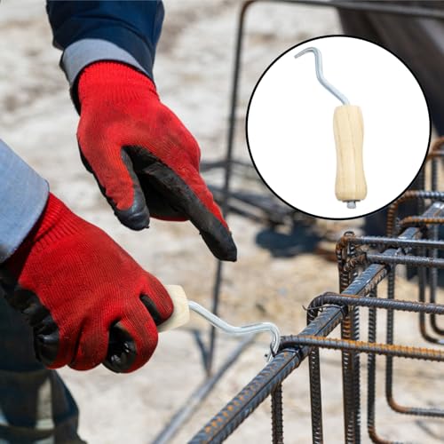 10 Pack Rebar Wire Twister, Pull Tie Twister Tool with Ergonomic Wooden Handle, Concrete Metal Wire Twisting Fence Tool for Fence Twisting