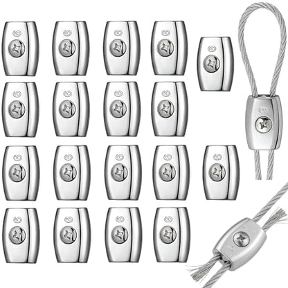TOPZEA 20 Pcs Electric Rope Connectors 6 mm Poly Rope Connector, Galvanized Aluminum Alloy Heavy Duty Electric Fence Wire Connectors for Agricultural Fencing, Horse Fence Accessories