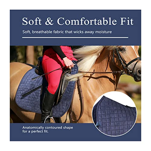 Harrison Howard Dressage Saddle Pad, Saddle Pad for Horses, High Wither - color: Navy