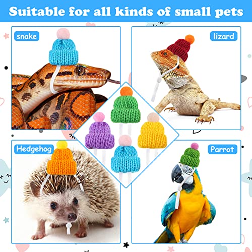 MTLEE 20 Pcs Pet Snake Knitted Hat with Adjustable Elastic Chin Strap