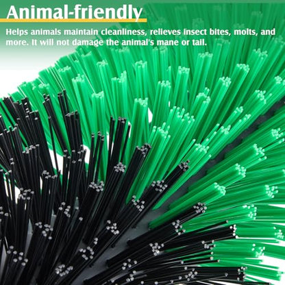 3 Pack Livestock Scratching Brush, Green and Black - color: Green and Black