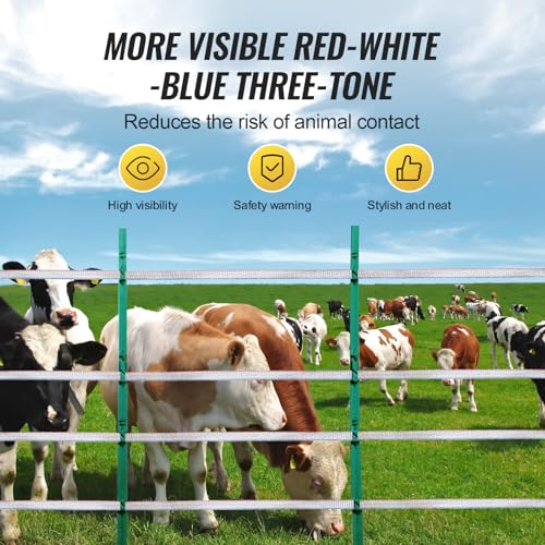 Happybuy Electric Fence Tape, 1640Ft 500M Polytape Fencing Hot Wire, 3/4" Width 6 Stainless Steel Strands for Reliable Conductivity, UV & Rust Resistance, Portable Polywire for Horse Cattle Livestock