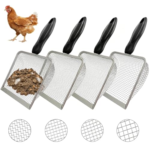 4 Pack Chicken Poop Scooper, 5.5" Metal Mesh Shovel - size: 5.5" 4 Set