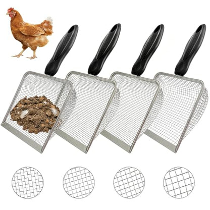 4 Pack Chicken Poop Scooper, 5.5" Metal Mesh Shovel - size: 5.5" 4 Set