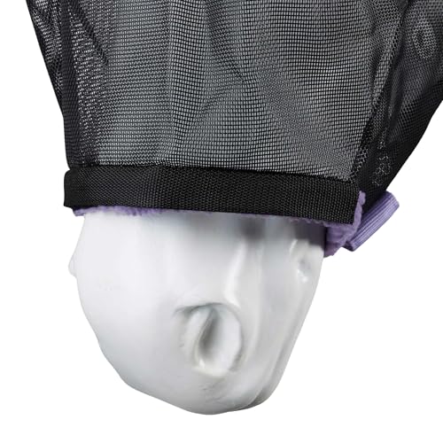 Horze Wire-Framed Soft Mesh Fleece-Lined Fly Mask with UV Protection - Lavender Frost - S - color: Lavender Frost, size: S
