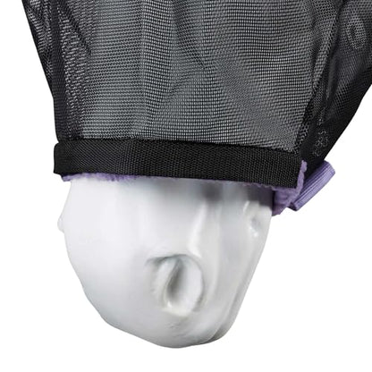 Horze Wire-Framed Soft Mesh Fleece-Lined Fly Mask with UV Protection - Lavender Frost - S - color: Lavender Frost, size: S
