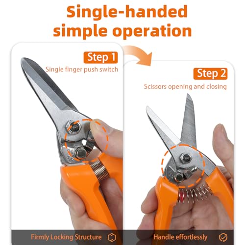 LeafLux 7-Inch Goat Hoof Trimmers Multi-Purpose – SK5 Carbon Steel Hoof Shears with Wrist Lanyard for Goat, Sheep, Alpacas Trimming & Tree Pruning, One-Hand Operation with Spare Spring Included|LFX140