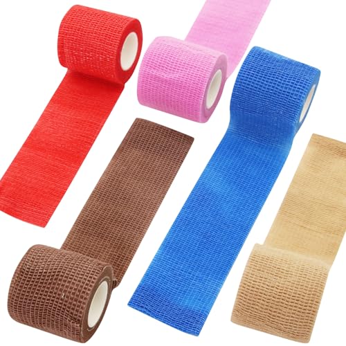 10 Pack Self Adhesive Bandage Wrap Pet Breathable First Aid Cohesive Gauze - color: Solid Color