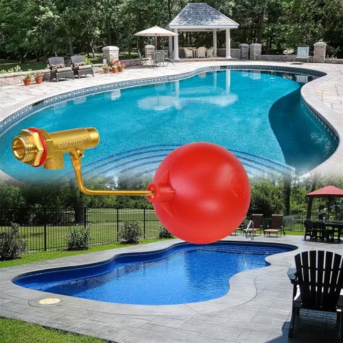 Pool Auto Fill Float Valve 3/8", Brass Water Level Valve for Pool & Pond