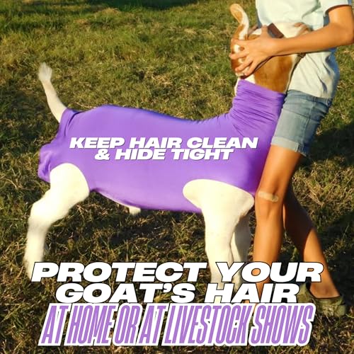 Show Pro Purple Spandex Goat Tube for Show Goats - Show Livestock Supplies: Goat Covers & Blankets (Large) - size: Large