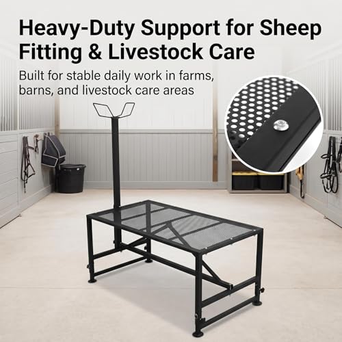 Premium Sheep Stand, Goat Stand & Functional Hoof Stand - Adjustable Design for Sheep Grooming, Goat Milking & Hoof Trimming, Sturdy Build for All Farm Animal Care Needs