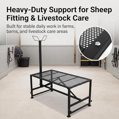 Premium Sheep Stand, Goat Stand & Functional Hoof Stand - Adjustable Design for Sheep Grooming, Goat Milking & Hoof Trimming, Sturdy Build for All Farm Animal Care Needs