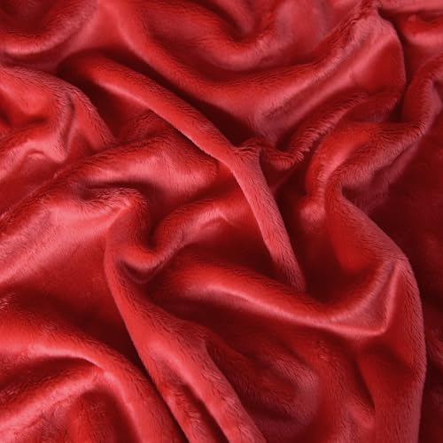 Surf turtle Red Super Soft Minky Fabric by The Yard, 36"x60" - color: Red