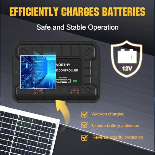 ECO-WORTHY 25W 12V Solar Panel Battery Charger Trickle Maintainer Kit - size: 25W Kit