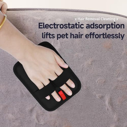 NVNAN 2-in-1 Pet Grooming Glove and Fabric Hair Remover | Dual-purpose design for brushing pets and fabric cleanup, helping manage loose fur on pets, and furnitures - color: Fabric Pet Hair Gloves + Pet Grooming Brush