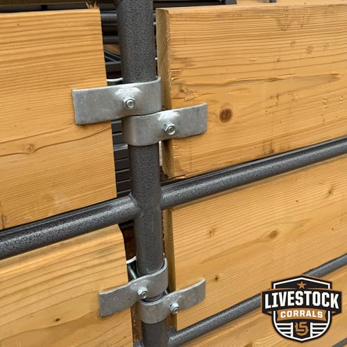 Wood Panel Clamps – Made in USA, 1-5/8” Corral Panels, Attach Lumber to Horse Stalls & Round Pens, 8-Pack