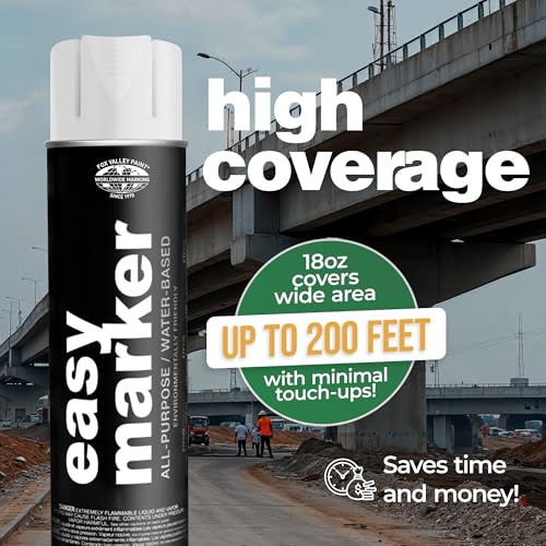 Fox Valley Easy Marker Inverted Spray Paint 16oz Pack of 12, White