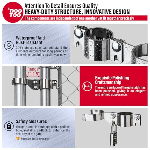 Stainless Steel 1-5/8" x 1-7/8" Chain Link Gate Latch （Fit 1-5/8" Gate Frame）, Heavy Duty Chain Link Fence Gate Fork Latch with Hole for Padlock 1Pack - color: 1-5/8"x1-7/8"