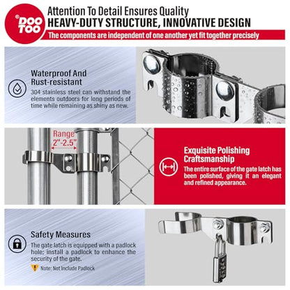 Stainless Steel 1-5/8" x 1-7/8" Chain Link Gate Latch （Fit 1-5/8" Gate Frame）, Heavy Duty Chain Link Fence Gate Fork Latch with Hole for Padlock 1Pack - color: 1-5/8"x1-7/8"