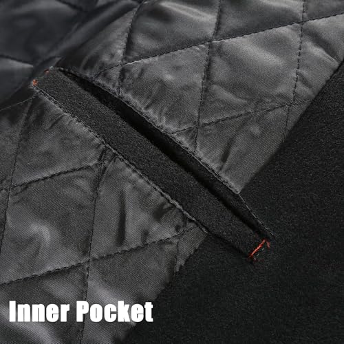 APTRO Men's Full Length Trench Coat Long Wool Overcoat Winter Windbreaker - color: Solid Black, size: X-Small
