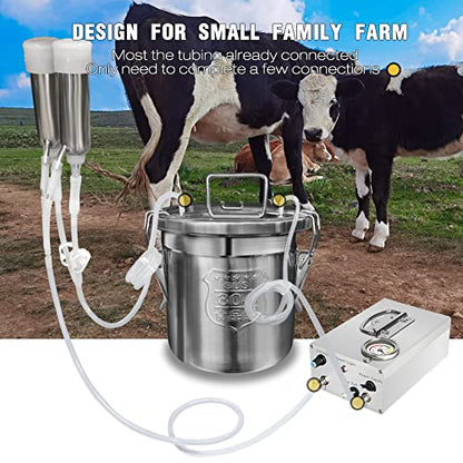 Adjustable Pulsating Battery Vacuum Pump with Pressure Gauge Compatible with Hantop Cow/Goat Milker - color: Pump (Rechargeable)