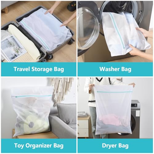 OTraki Mesh Laundry Bag for Delicates, 24 x 32 inch Large Mesh Delicates Bag for Washing Machine, Zippered Net Laundry Bag for Sweater Bed Sheet Blanket Toy College Dorm Don't Drying, Melting 140-176℉ - size: 24 x 32 inch