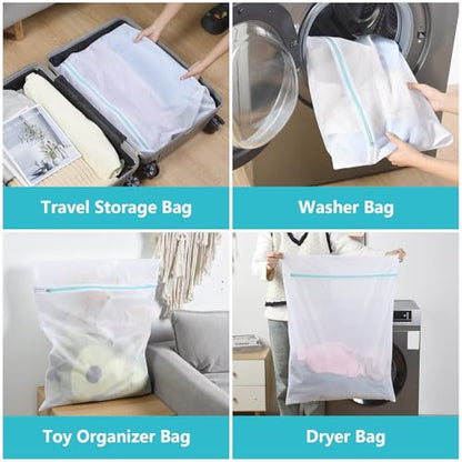 OTraki Mesh Laundry Bag for Delicates, 24 x 32 inch Large Mesh Delicates Bag for Washing Machine, Zippered Net Laundry Bag for Sweater Bed Sheet Blanket Toy College Dorm Don't Drying, Melting 140-176℉ - size: 24 x 32 inch
