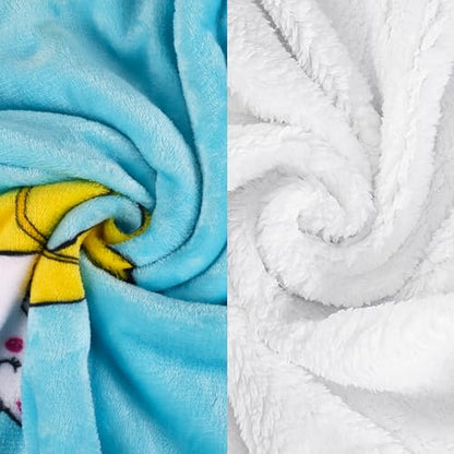 Catalonia Banana Cat Print Sherpa Fleece Throw Blanket, Soft Mink Plush Couch Blanket, Fuzzy Fluffy Comfy Warm Throws, Comfort Caring Gift, 50x60 inches - color: Banana Cat Blue, size: 50"x60"