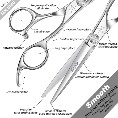 High-end Professional Extremely Very Sharp Barber Hair Cutting Scissors Hairdresser Shears For Hair 6 Inches Haircut Scissor Made Of Stainless Steel Alloy For Hairdressing Salon and Home Use - size: 6 Inch, style: Sword Shears