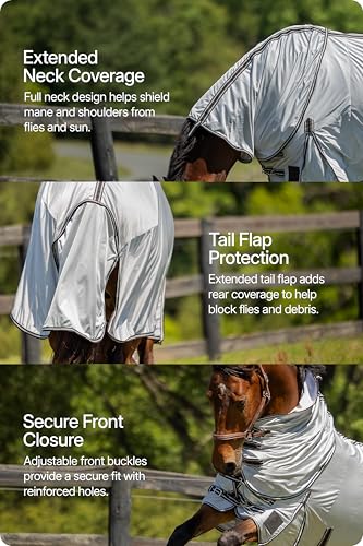 Equinavia Aktiv Athletic Detachable Horse Fly Sheet with Neck, Horse & Pony - size: 75 in
