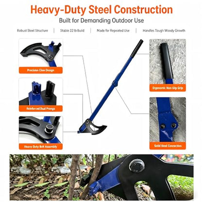 Sapling Puller Tool, 56-Inch Heavy Duty High-Leverage Tree Root Puller for 1/4 to 2 in Woody Stems, Fully Uproots Trees, Shrubs, Vines and Thorns, Invasive Plant Remover for Landscaping