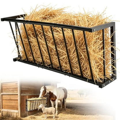 Hay Rack,37.6'' Long Wall Mounted Hay Feeder with 25 Gallon Large Capacity,Detachable Hay Holder for Horse Goats Sheep and Livestock - size: 25 Gallon
