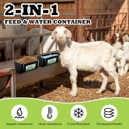 3 Pack Chicken Feeder, Duck Feeder Supplies, Hanging Fence Feed Trough with Clips for Goat, Sheeple, Piglet, Gooses, Turkeys, Dog Livestock Poultry, 8 Quarts in Total, Feed Scoop Included, Black - color: Black 3pcs