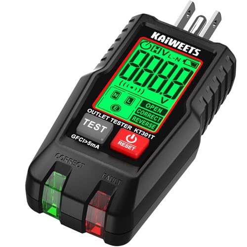 KAIWEETS GFCI Outlet Tester Plug in, LCD Display & Voltage Test for AC 120V