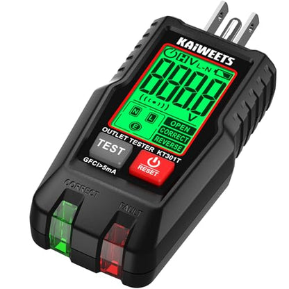 KAIWEETS GFCI Outlet Tester Plug in, LCD Display & Voltage Test for AC 120V